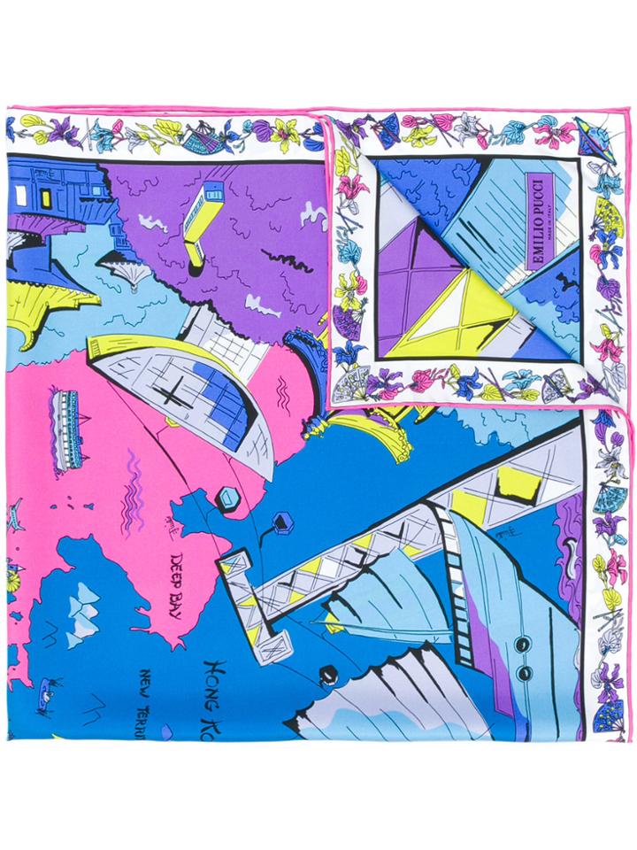 Emilio Pucci Hong Kong-print Scarf - Multicolour