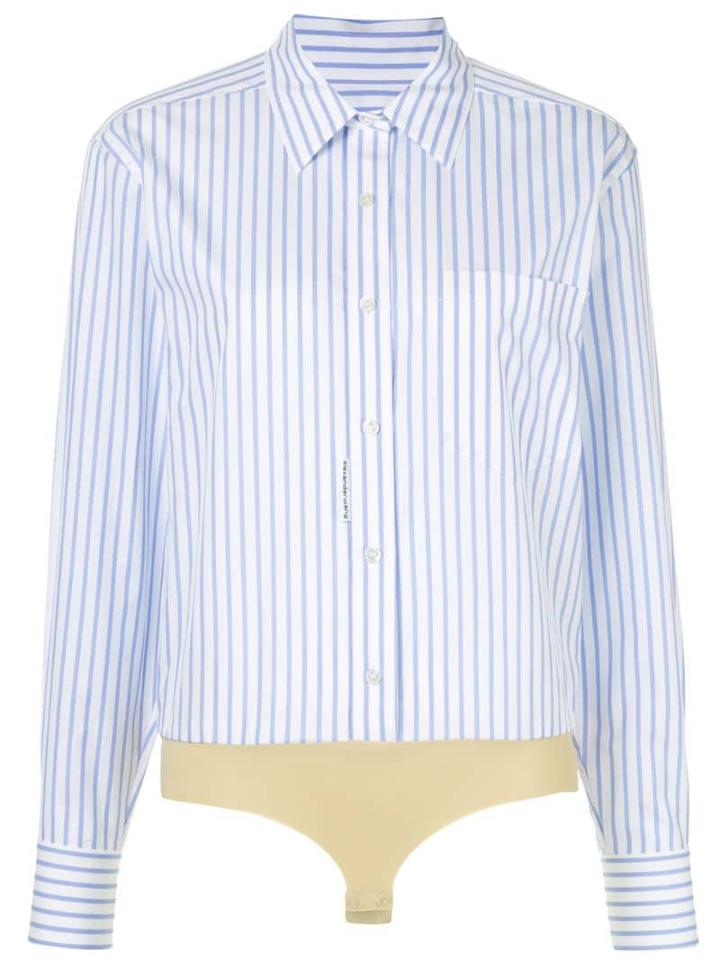 Alexander Wang Button Down Shirt Bodysuit - White