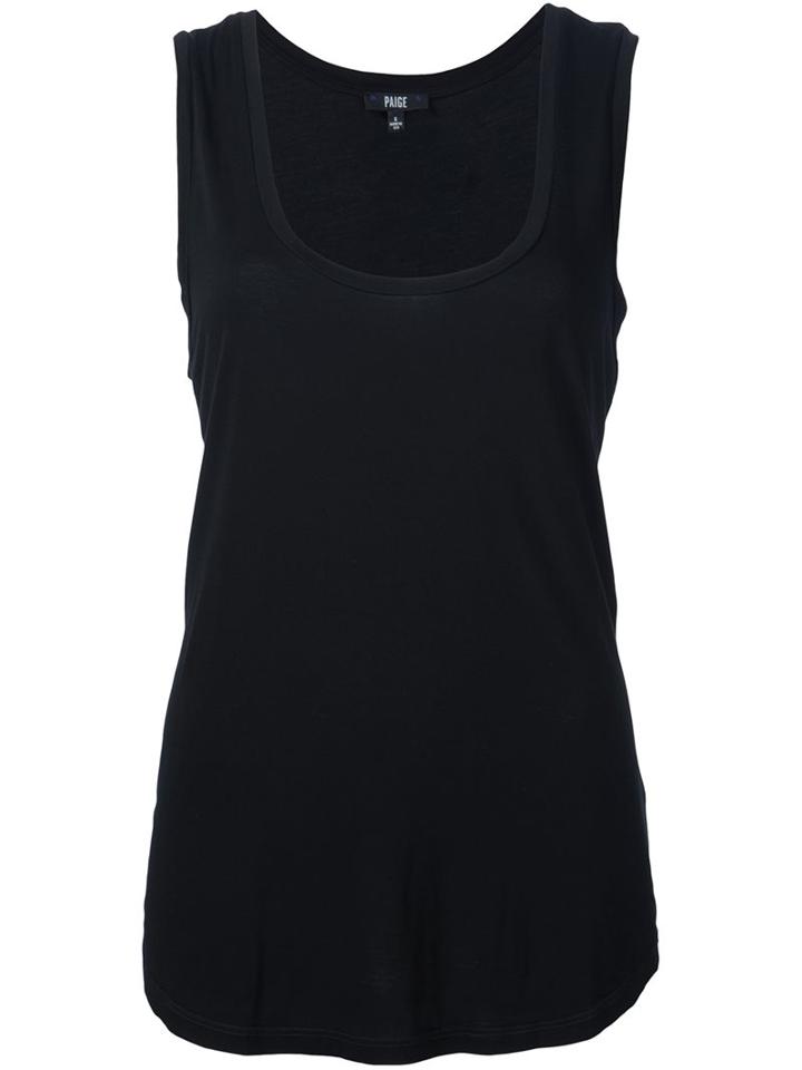Paige Scoop Neck Tank Top, Women's, Size: Medium, Black, Spandex/elastane/rayon