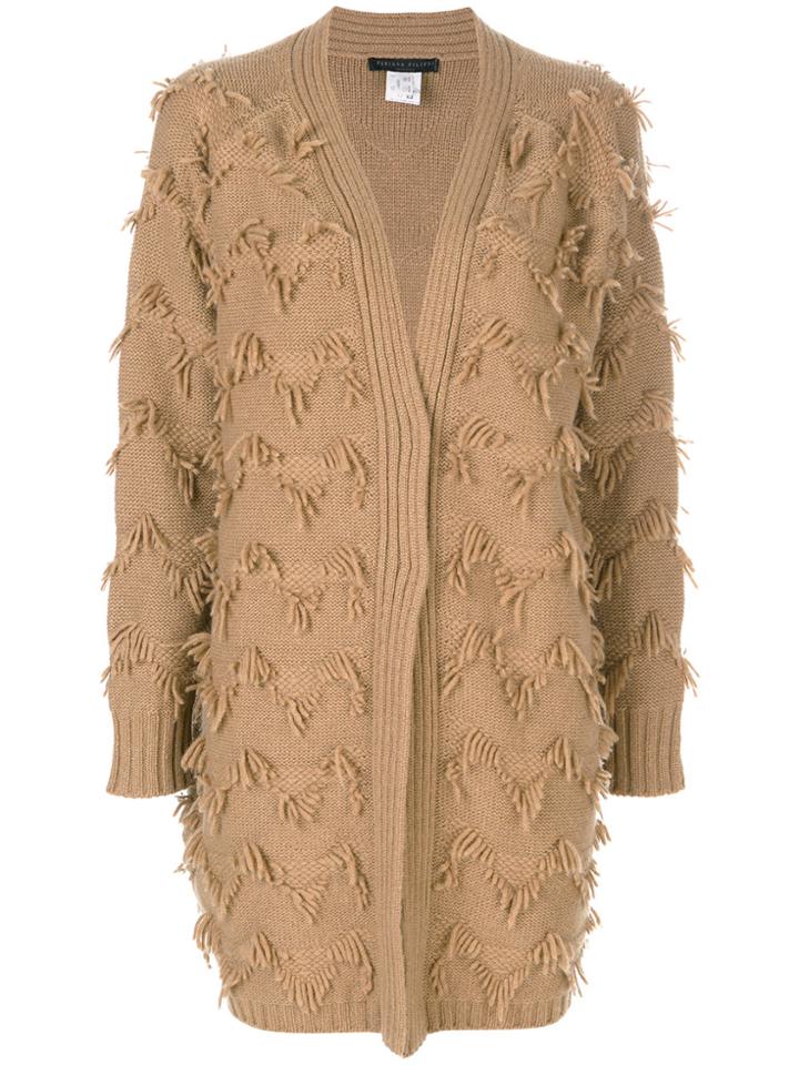 Fabiana Filippi Frayed Long Cardigan - Brown