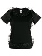 Comme Des Garçons Noir Kei Ninomiya Organza Frill-trim T-shirt - Black