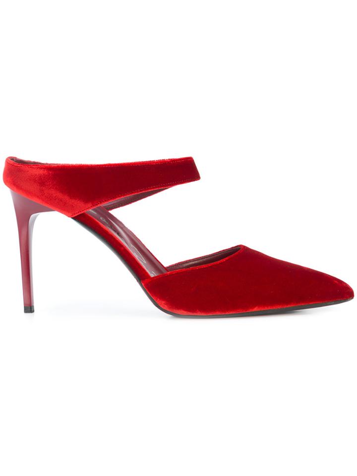 Oscar De La Renta Pointed-toe Mules - Red