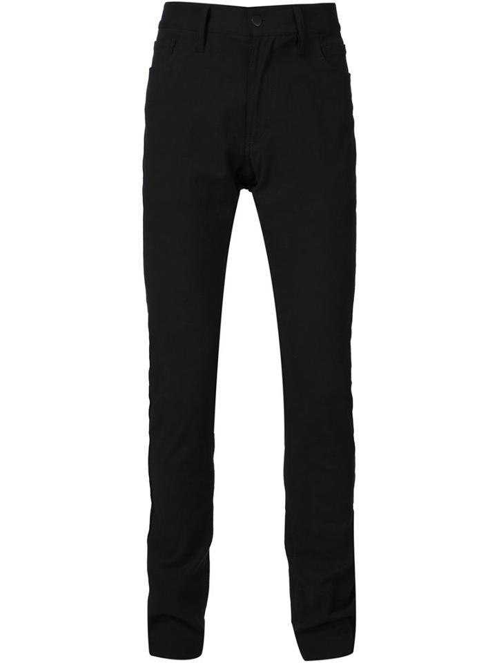 Ann Demeulemeester Straight Leg Trousers, Men's, Size: S, Black, Cotton/linen/flax/spandex/elastane