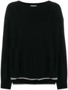 Semicouture Long-sleeve Flared Jumper - Black