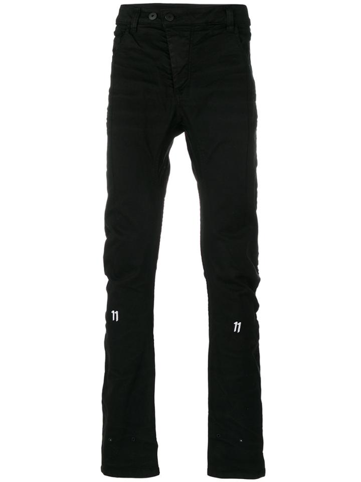 11 By Boris Bidjan Saberi Gather And Crease Effect Trousers - Black