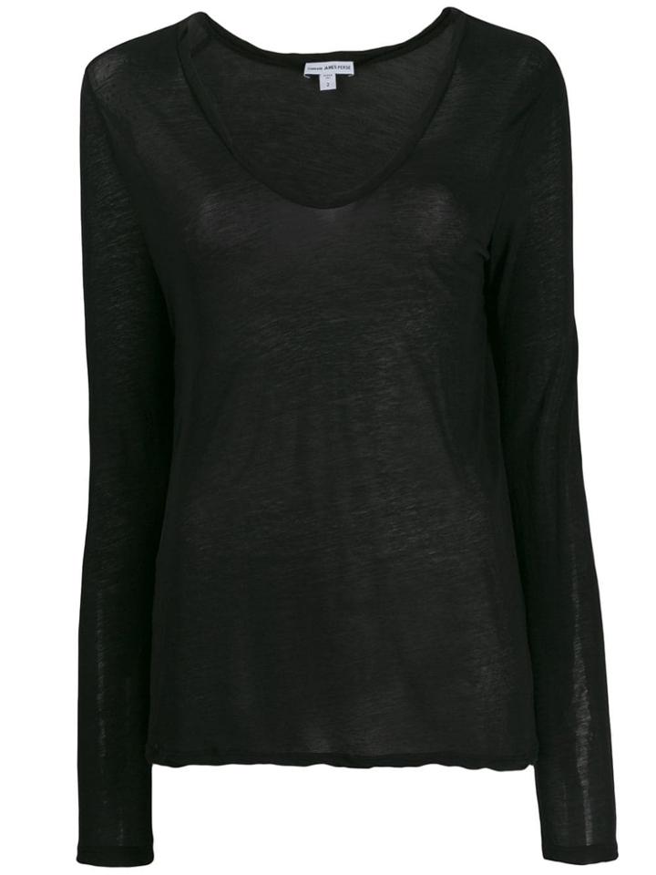 James Perse Lightweight Jersey Top - Black