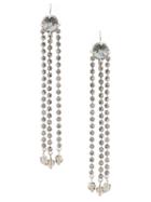 Miu Miu Crystal Embellished Drop Earrings - Metallic