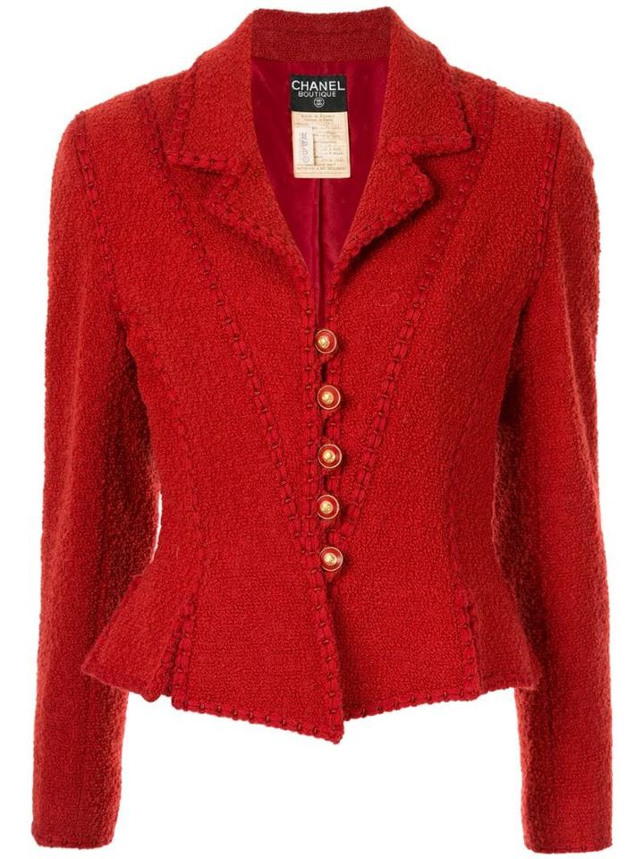 Chanel Pre-owned Stitching Detail Jacket - Red