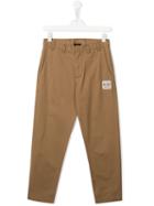 Nº21 Kids Teen Logo Embroidered Trousers - Neutrals
