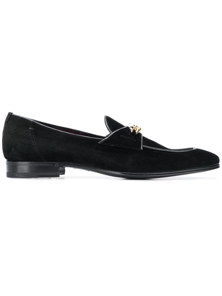 Lidfort Chain Trim Loafers - Black