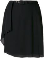 Giorgio Armani Pre-owned Creased Belted Short Skirt - Black
