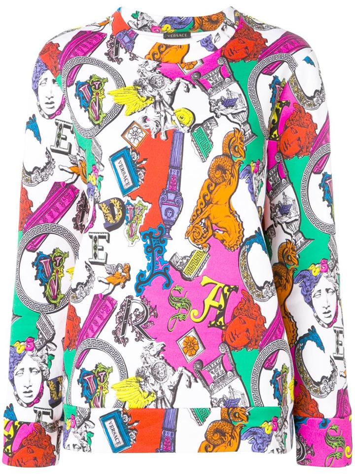 Versace Alphabet Print Sweatshirt - White