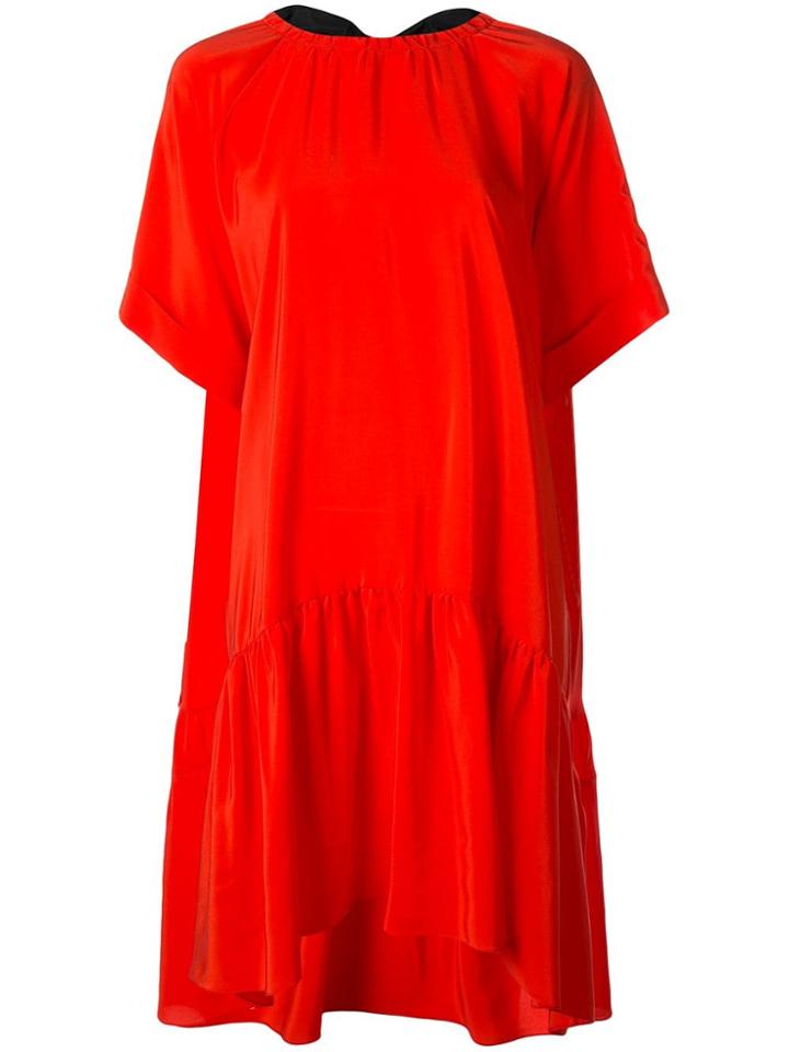 Rochas Ruffled Hem Midi Dress - Red