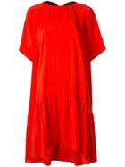 Rochas Ruffled Hem Midi Dress - Red
