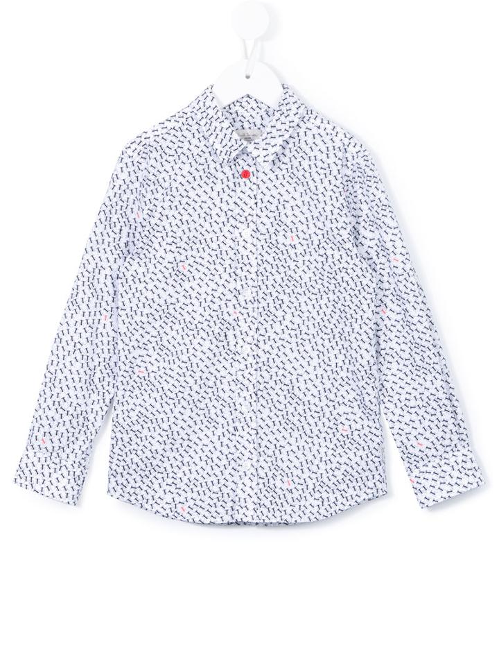 Paul Smith Junior Ant Print Shirt, Boy's, Size: 6 Yrs, White