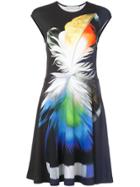 Mary Katrantzou Feather Print Midi Dress - Blue