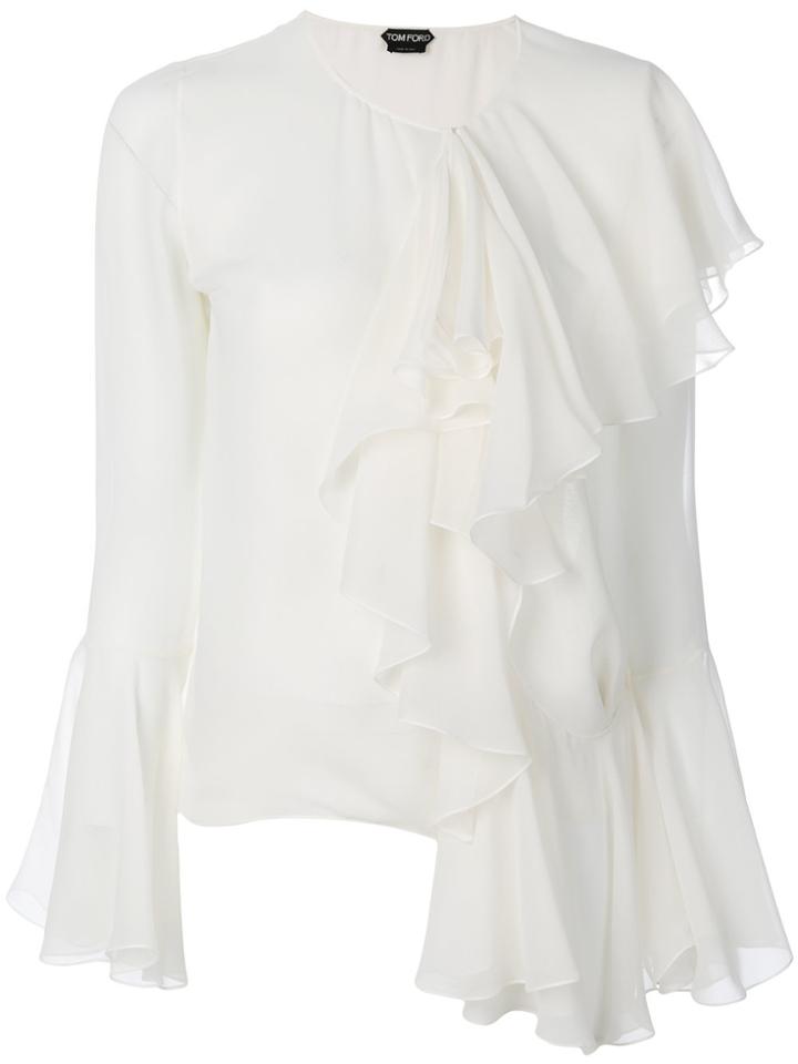 Tom Ford Ruffle Blouse - White