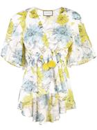 Alexis Floral Sketch Blouse - White