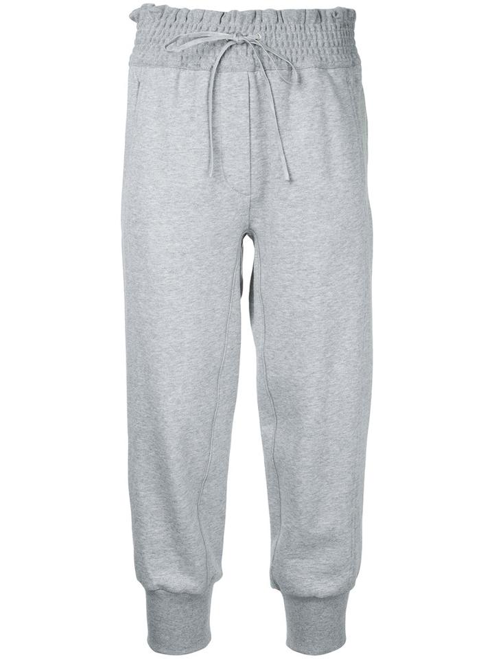 3.1 Phillip Lim - Cropped Track Pants - Women - Cotton - L, Grey, Cotton