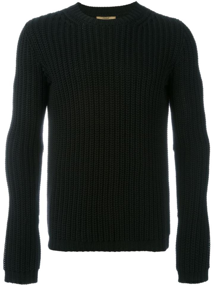 Nuur Ribbed Jumper, Men's, Size: 48, Black, Merino