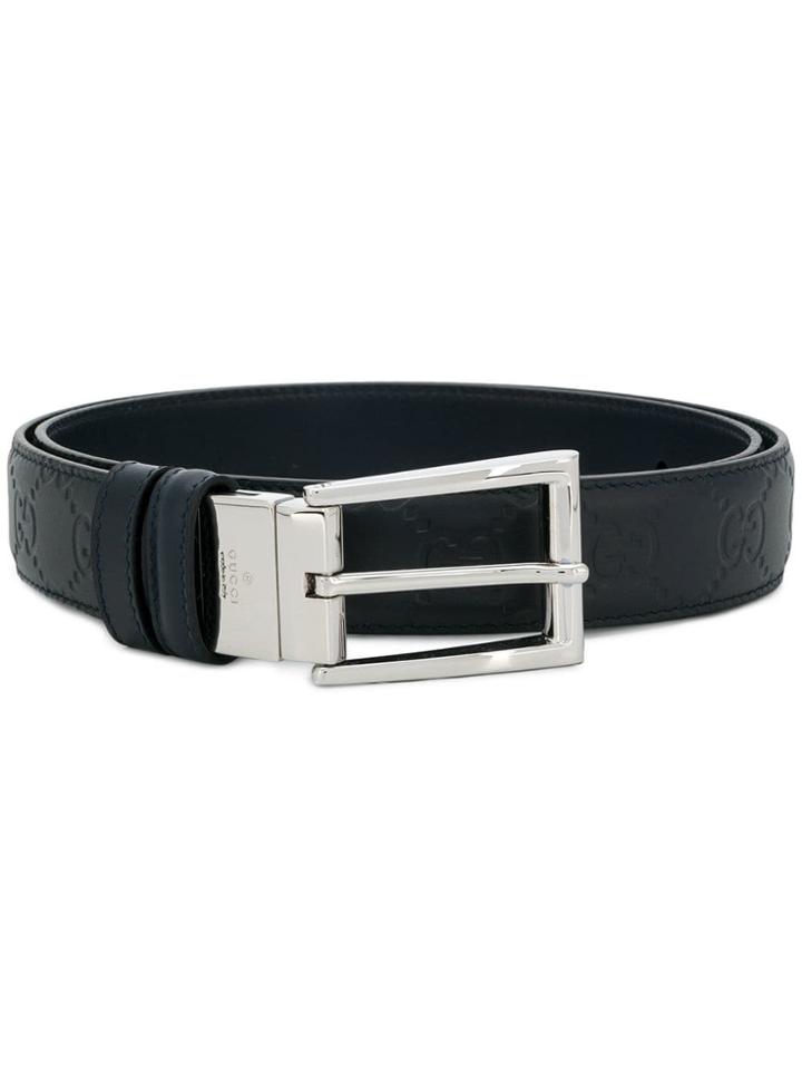 Gucci Embossed Logo Belt - Blue