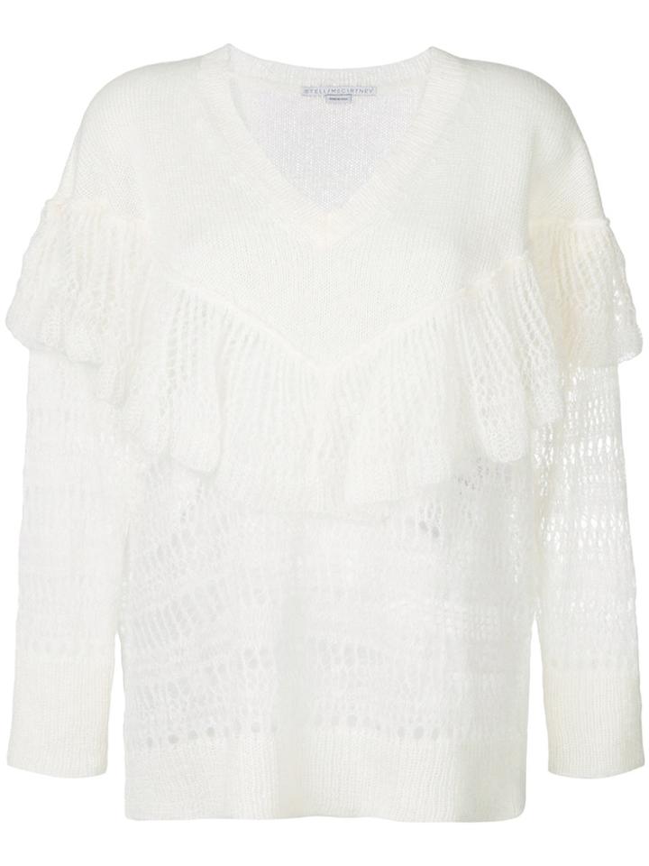 Stella Mccartney Ruffle-trimmed Jumper - White