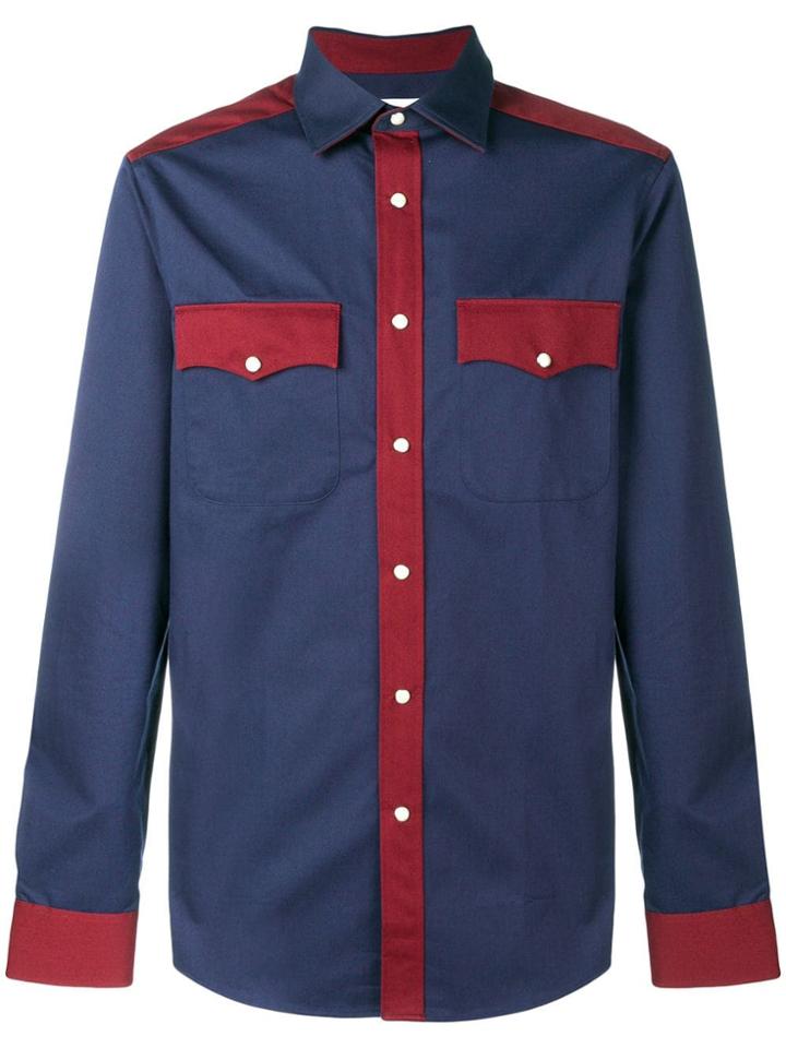 Calvin Klein Colour Block Western Shirt - Blue