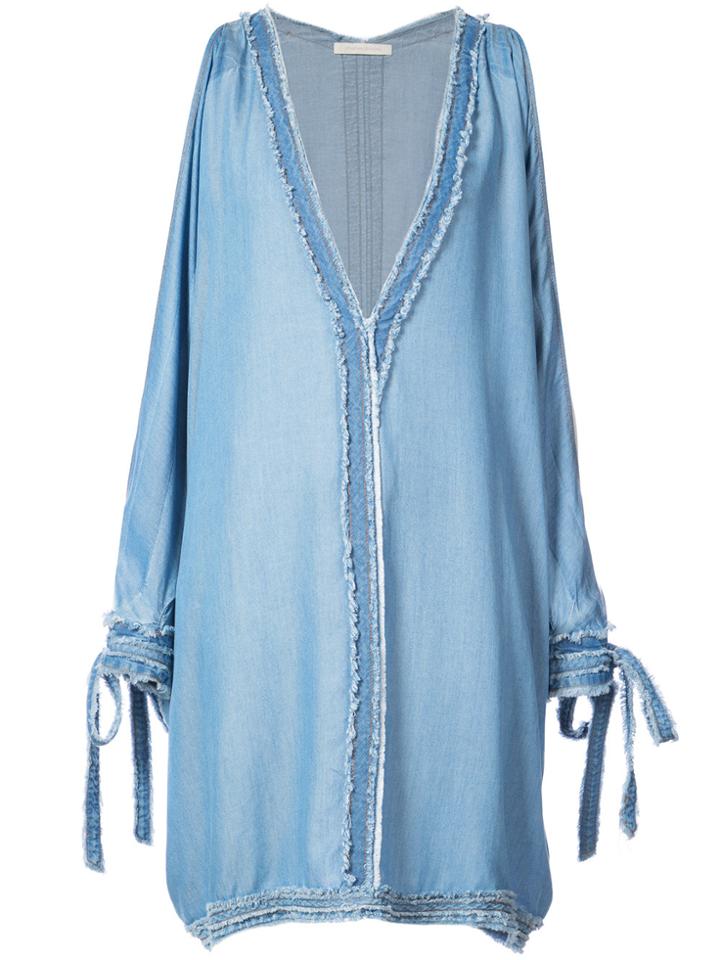 Jonathan Simkhai Frayed Cold Shoulder Cover-up - Blue