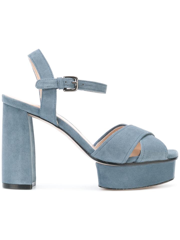 Stuart Weitzman Exposed Platform Sandals - Blue