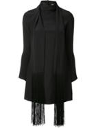 Haney 'cobie' Fringe Scarf Dress - Black