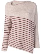 Mes Demoiselles Asymmetric Striped Jumper - Neutrals
