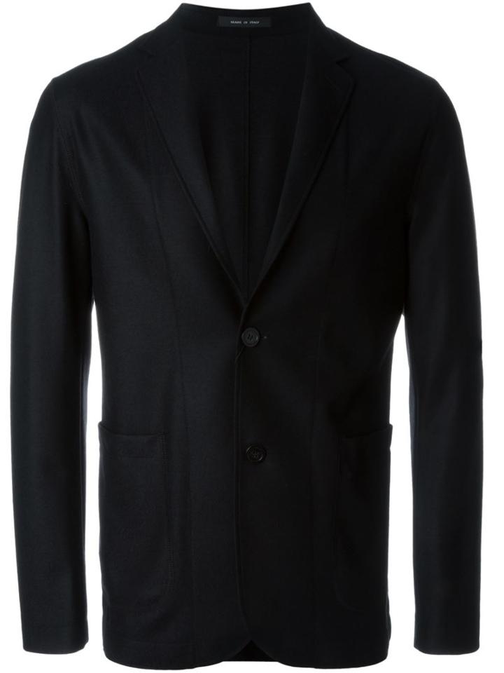 Emporio Armani Two Button Blazer, Men's, Size: 46, Black, Polyamide/wool