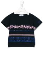 Young Versace Baroque Print T-shirt, Toddler Girl's, Size: 4 Yrs, Blue
