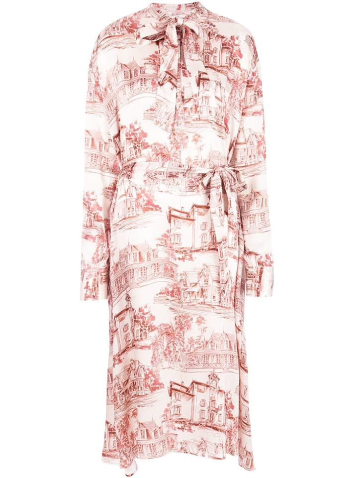 Co Belted Waist Dress - White