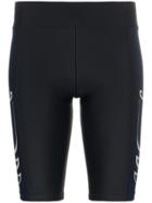 We11done Logo Print Cycling Shorts - Black