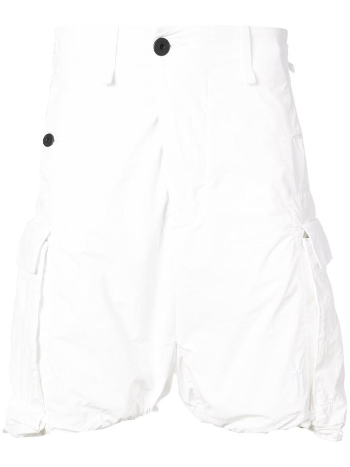 11 By Boris Bidjan Saberi Tie Hem Cargo Shorts - White