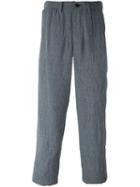 Issey Miyake Men Creased Effect Trousers, Size: 3, Grey, Cupro/wool