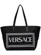 Versace Vers Cnvs Logo Tote - Black
