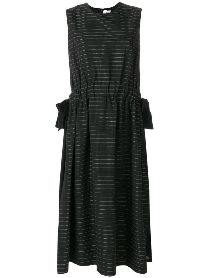 Comme Des Garçons Noir Kei Ninomiya Striped Drawstring Dress - Black