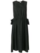 Comme Des Garçons Noir Kei Ninomiya Striped Drawstring Dress - Black