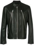 Maison Margiela Zip Detail Leather Jacket - Black