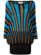Jean Paul Gaultier Vintage Striped Fitted Long Dress - Brown