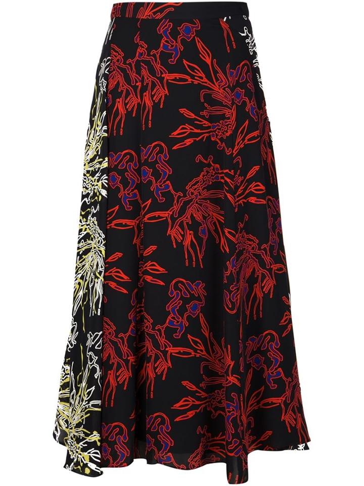 Tanya Taylor Asymmetric Skirt, Women's, Size: 4, Black, Silk/polyester