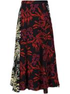 Tanya Taylor Asymmetric Skirt, Women's, Size: 4, Black, Silk/polyester