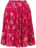 Valentino Lotus Print Skirt - Pink & Purple