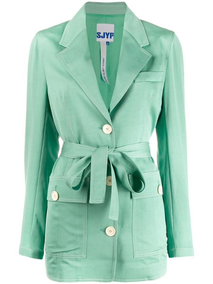 Sjyp Belted Jacket - Green