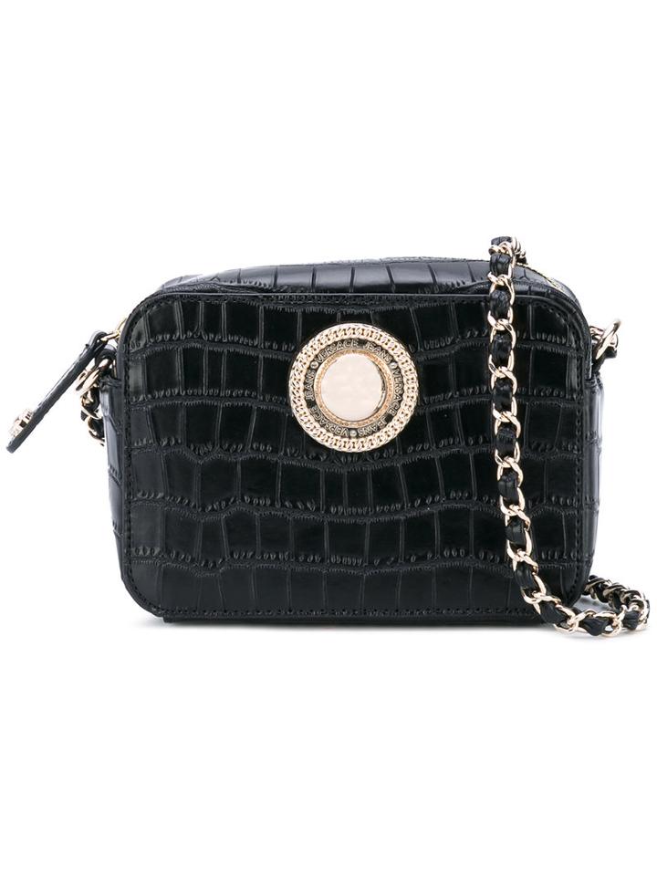 Versace Jeans - Logo Plaque Satchel - Women - Polyester/synthetic Resin/metal - One Size, Black, Polyester/synthetic Resin/metal