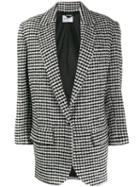 Be Blumarine Houndstooth Oversized Blazer - Black