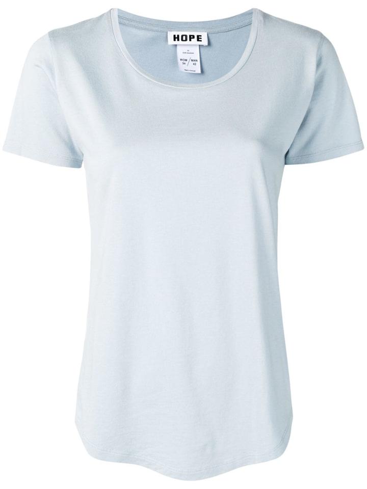 Hope Casual Curved Hem T-shirt - Blue