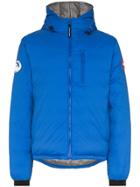 Canada Goose Logo Patch Hooded Padded Jacket - Blue
